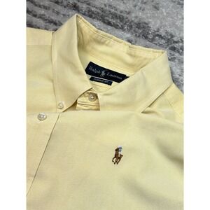 Polo Ralph Lauren Shirt Mens 18 36/37 2XL Big Yellow Easter Pastel Button Down